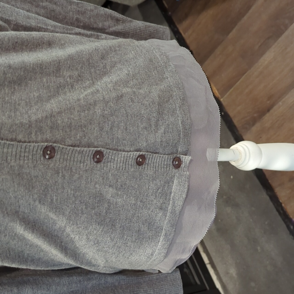 NWT Basler Grey wool & silk button up cardigan with left chest details - Picture 11 of 11